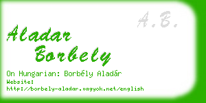 aladar borbely business card